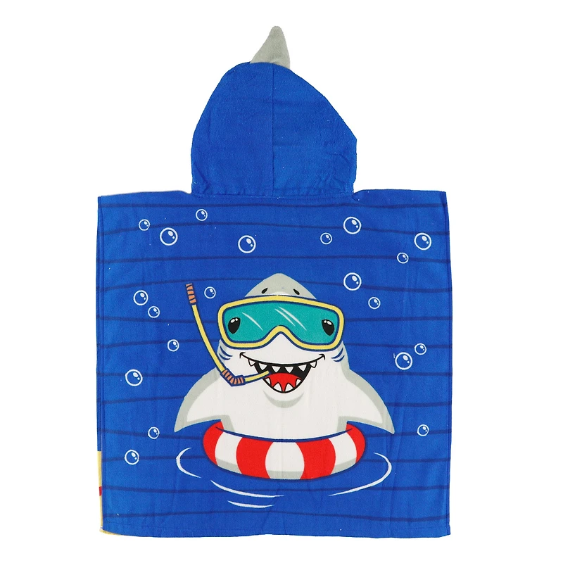 Kid Hooded Towel - Surfer Shark