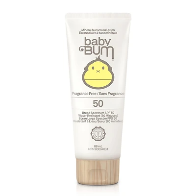 Mineral SPF 50 Sunscreen Lotion Baby Bum - Fragrance Free