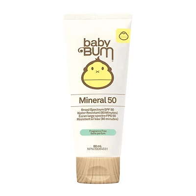 Crème Solaire Minéral Baby Bum FPS 50 - Sans Fragrance