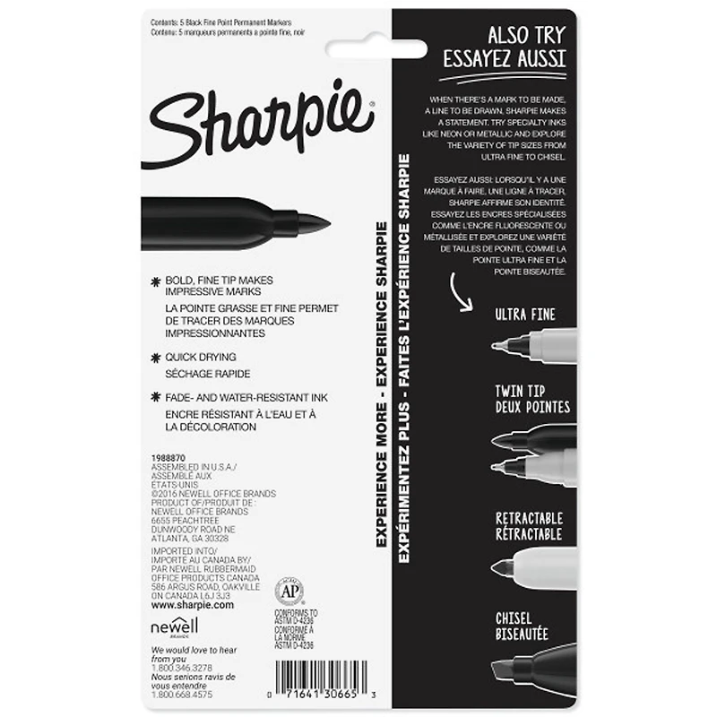 Sharpie Permanent Markers (5)