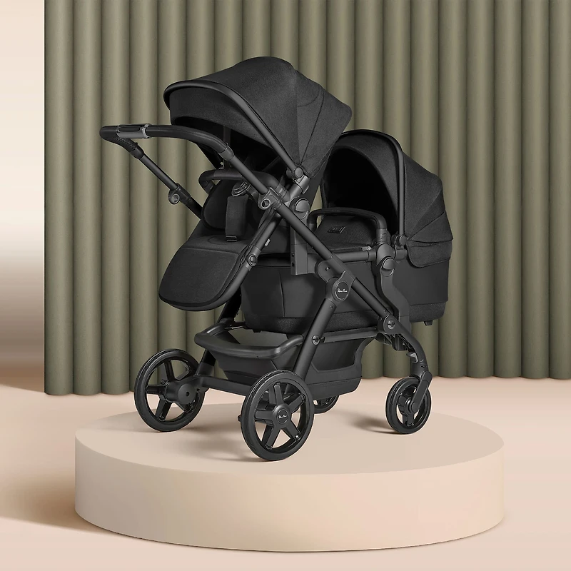 Poussette Double Wave + Adaptateur pour Siège d'Auto - Onyx