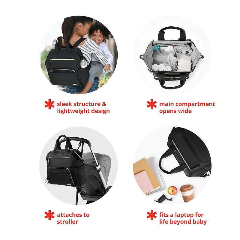 Mainframe Wide Open Diaper Backpack - Black