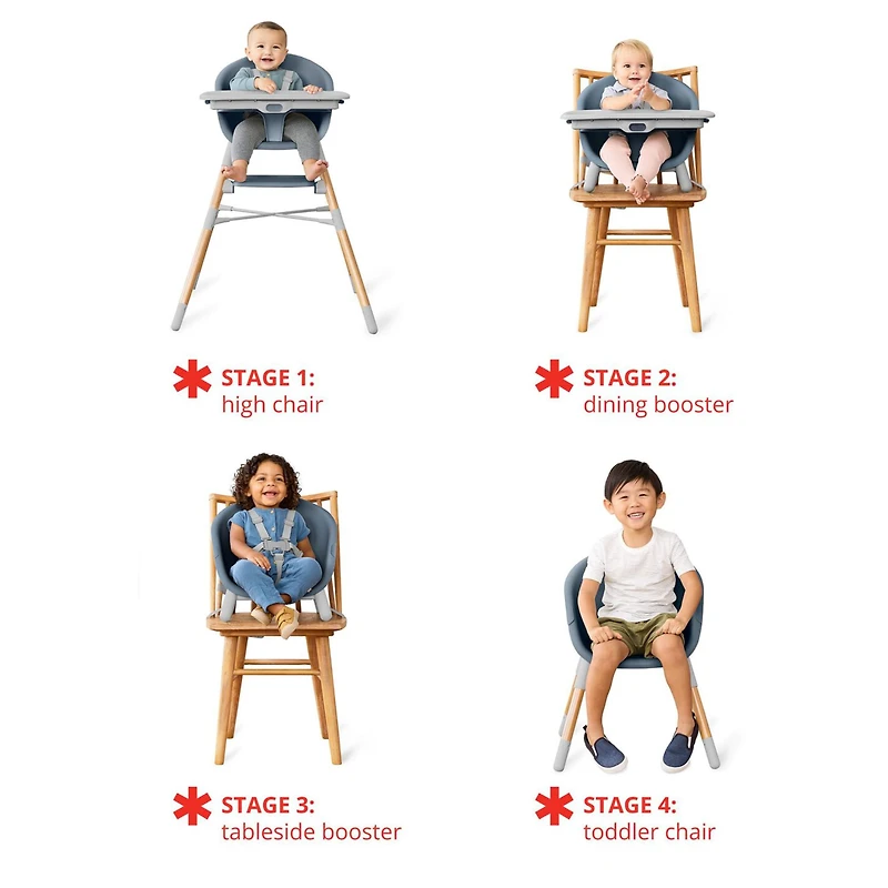 Chaise Haute 4-en-1 - Slate Bleu