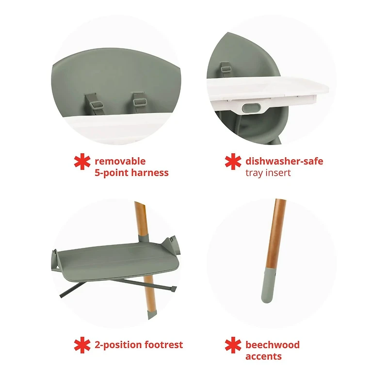 Chaise Haute 4-en-1 - Thyme Vert