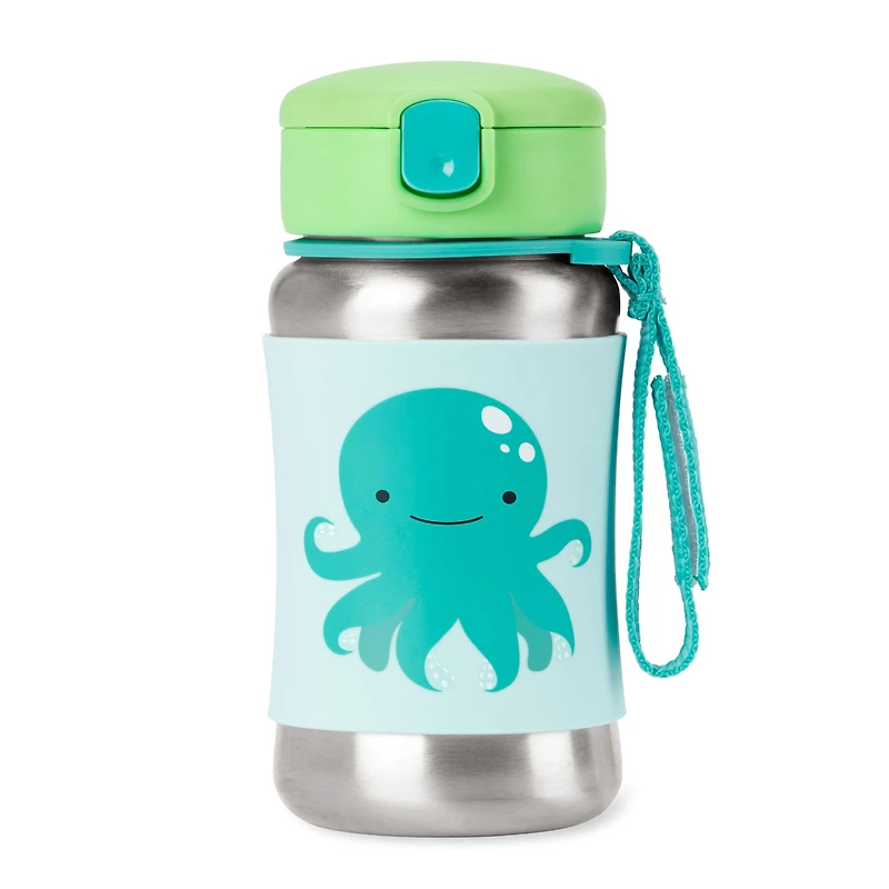 Bouteille en Acier Inoxydable avec Paille ZOO - Pieuvre