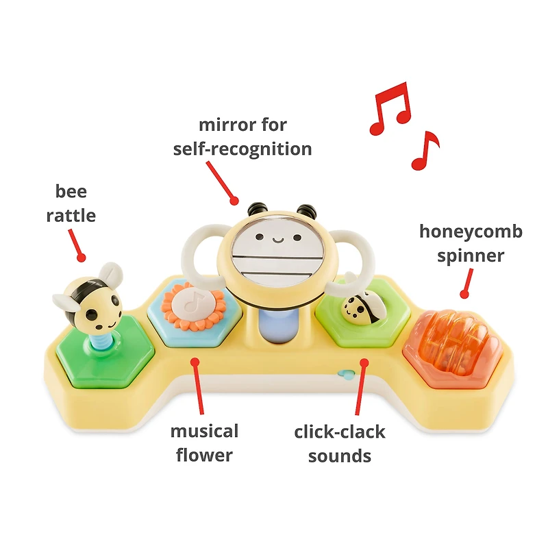 Farmstand See & Bee Steering Wheel & Tummy Time Baby Toy