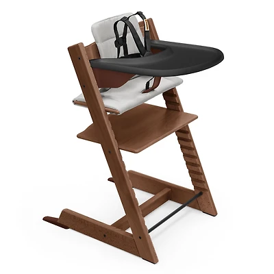 Chaise Haute Tripp Trapp® V2 + Coussin Gris avec Cabaret Stokke