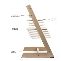Chaise Haute Tripp Trapp® V2 Chêne Naturel + Coussin Gris avec Cabaret Stokke® - Naturel