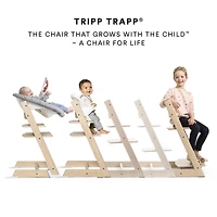 Chaise Haute Tripp Trapp® V2 Chêne Naturel + Coussin Gris avec Cabaret Stokke® - Naturel