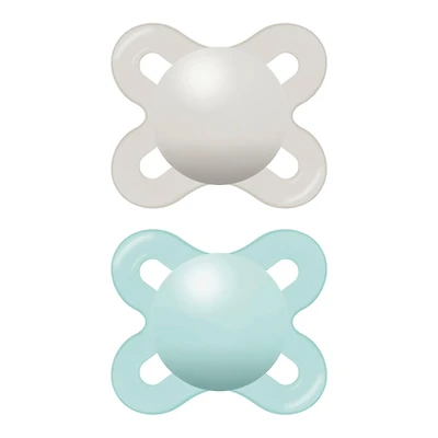 Newborn Anatomical Pacifer Matte Set of 2 - Aqua 