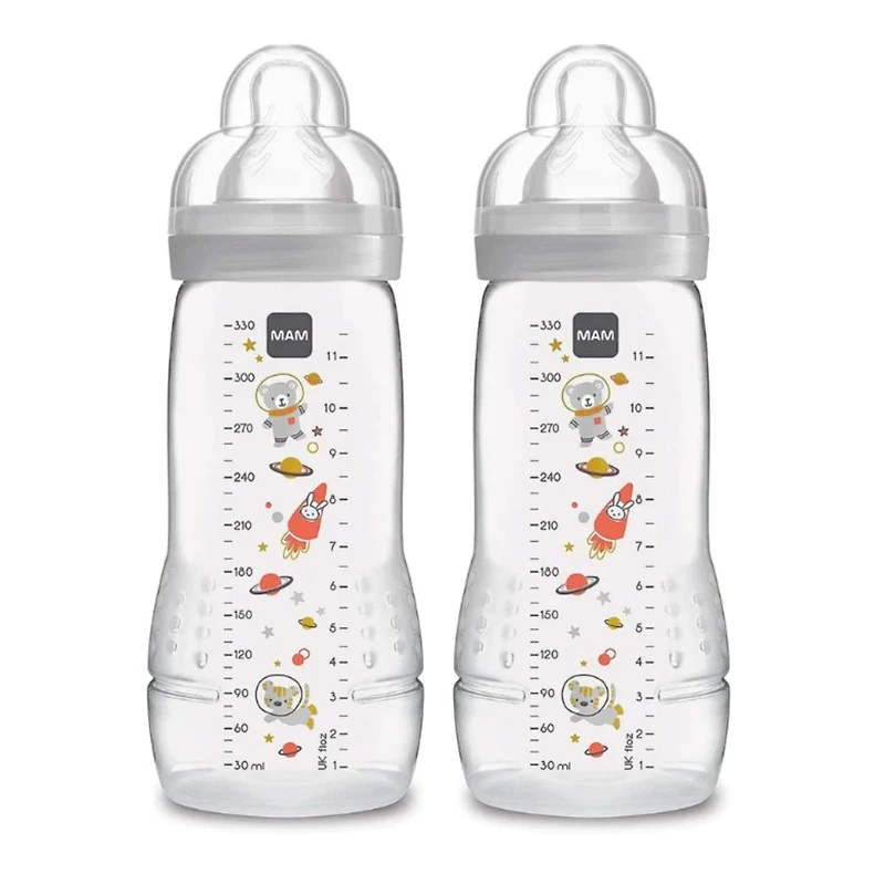 Easy Active Bottle 4m+ 11oz 2-Pack - Grey