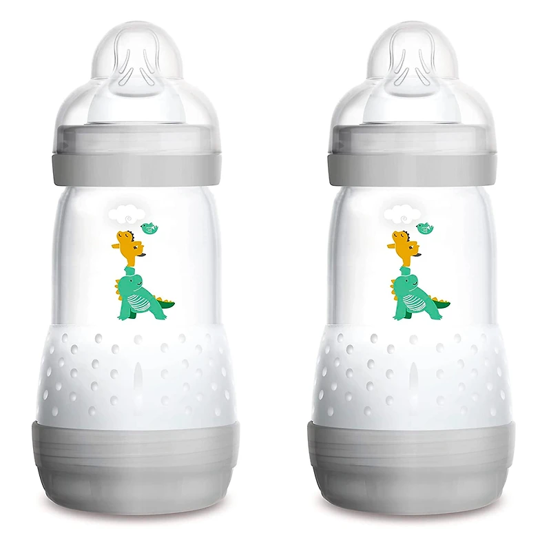 Easy Start Anti-Colic Baby 9oz Bottle Set of 2 - Grey/Ivory