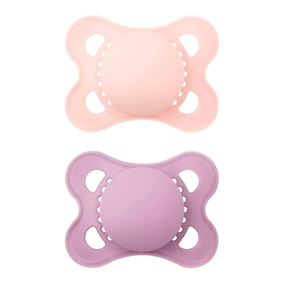 0-6months Orthodontic Pacifier Matte Set of  2 - Pink