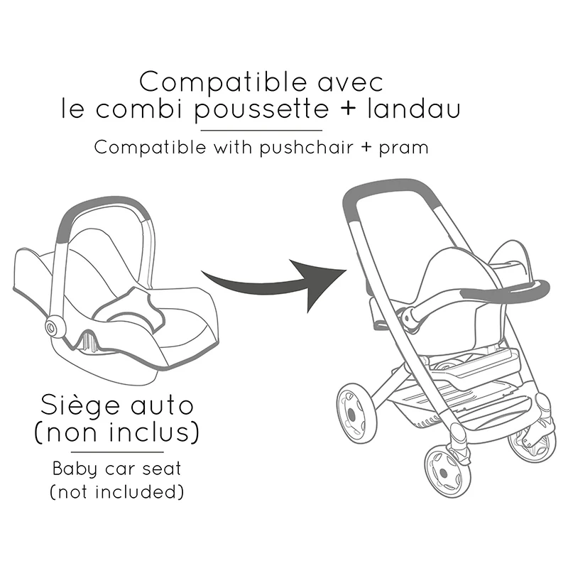 Poussette et Landau pour Poupée - Beige