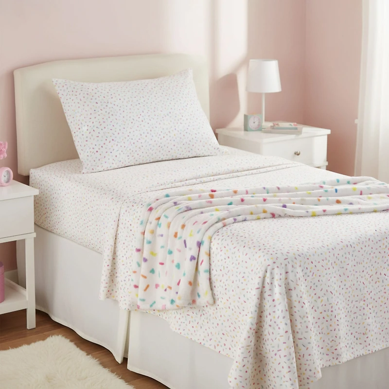 Ensemble Draps Lit Simple - Coeurs Confettis