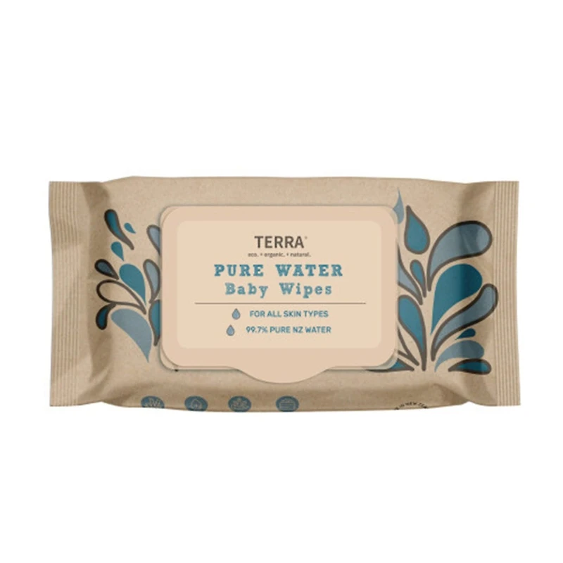 Terra Baby Wipes NZ Water - 70-Pack