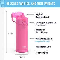 Bouteille Thermos 470ml - Rose Néon