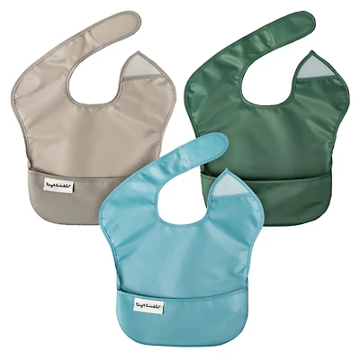 Mess-proof Easy Bib 3-pack - Slate/Gray/Olive
