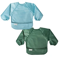 Bavoir Manches Longues (2) - Bleu / Olive