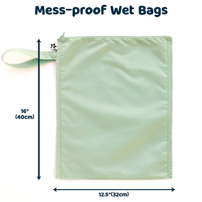 Mess-proof Wet Bags 2-Pack - Black / Sage Checkers