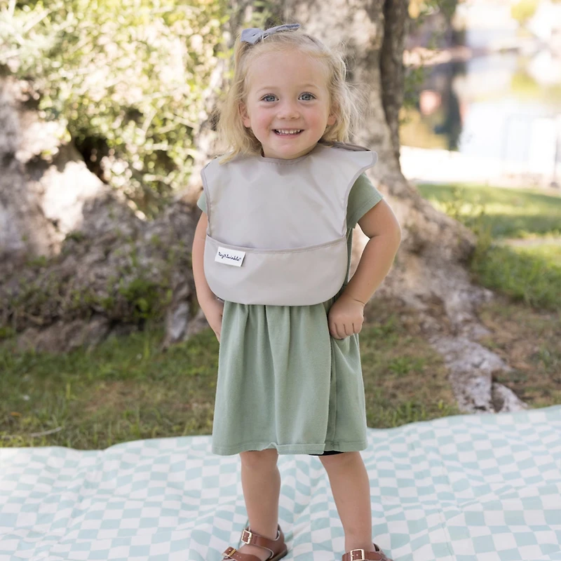 Mess-proof Easy Bib 2-pack - Blue / Taupe