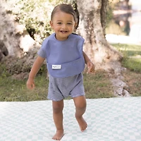 Mess-proof Easy Bib 2-pack - Blue / Taupe