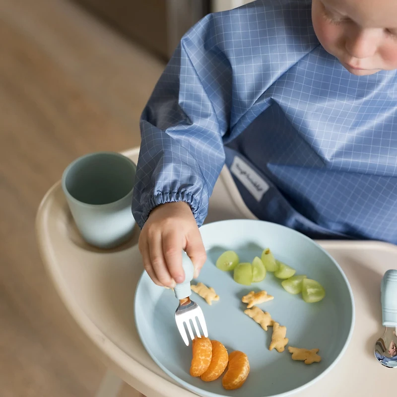 Mess-Proof Full Sleeve Bib - Grid