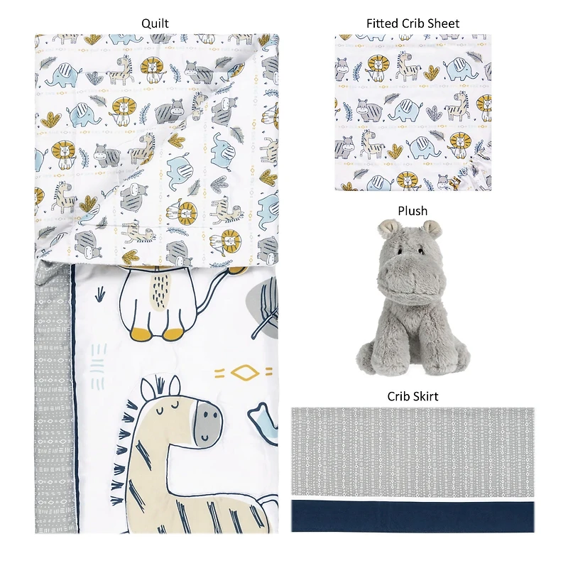 Zambia 4 Pieces Crib Bedding Set