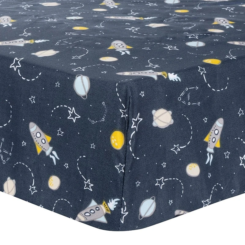 Microfiber Fitted Crib Sheet (2) - Rocket