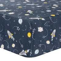 Microfiber Fitted Crib Sheet (2) - Rocket