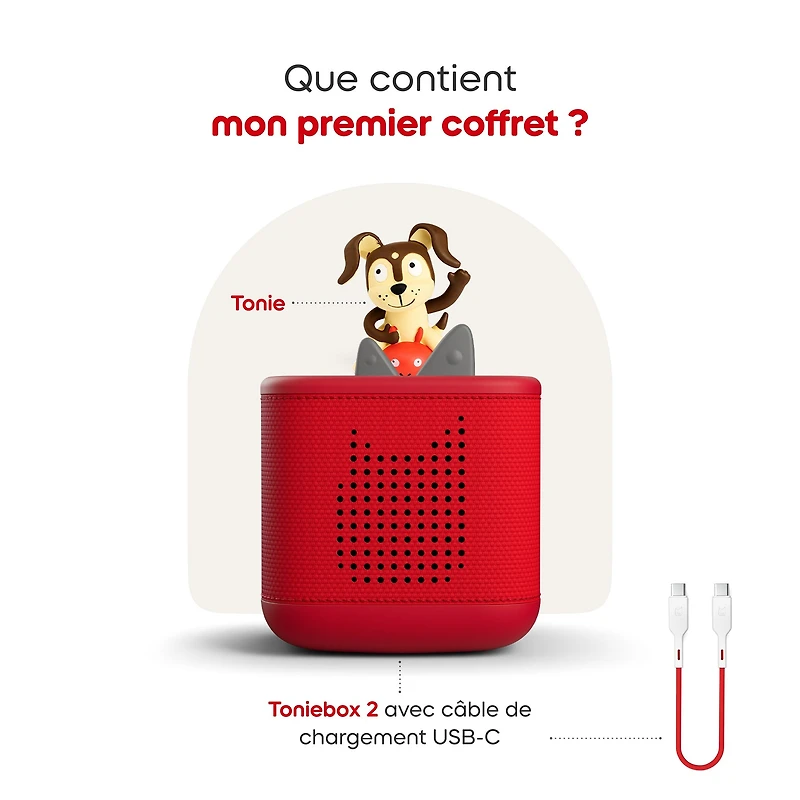 Toniebox 2 - Mon premier coffret Playtime Puppy – Rouge (bilingue)