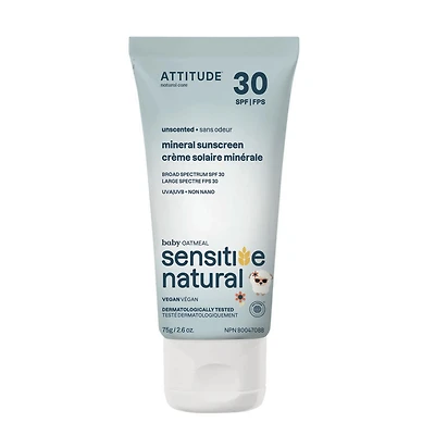 Sensitive Natural Mineral Sunscreen SPF 30 - Unscented