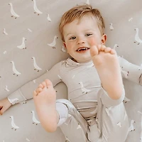 Drap Contour Bambou pour Lit de Bébé - Oies