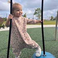 Fleece Jumpsuit 3-6m - Pink Forest Do-re-mi