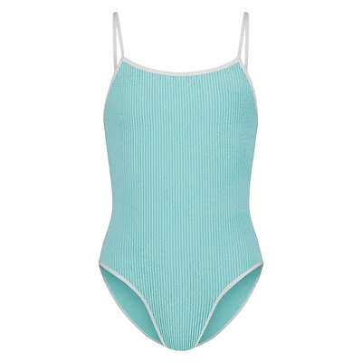 Textured 1pc Swimsuit 7-14