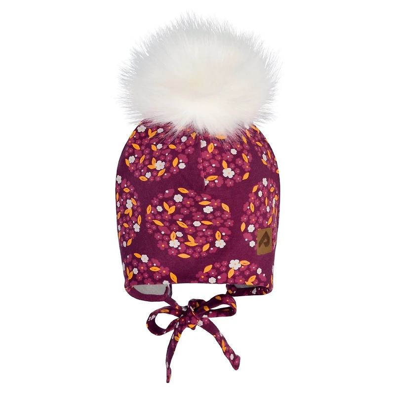 Pompom Beanie with Flowers and Polka Dots 0-24 months