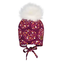 Pompom Beanie with Flowers and Polka Dots 0-24 months