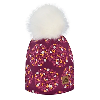 Pompom Flower Polka Dot Beanie 2-12 years