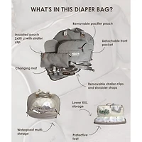 Juliette Diaper Bag - Grey