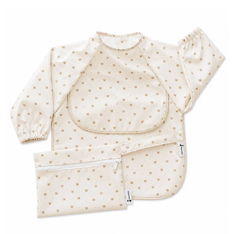 Long-sleeved Bib with integrated pocket 6-24m - Little bear