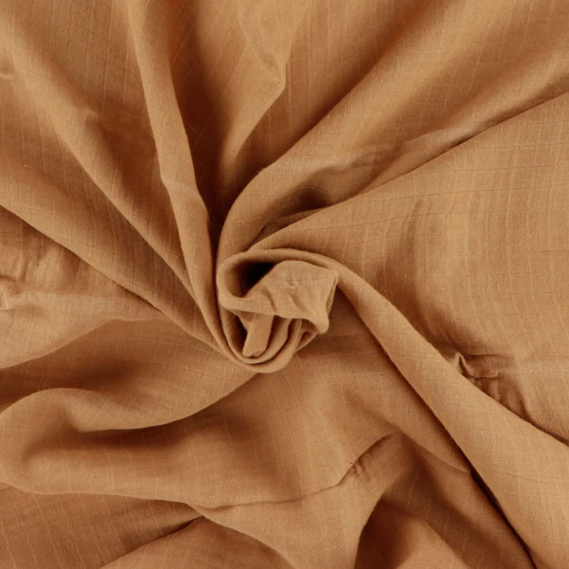 Reversible Muslin Waffle Blanket - Brown / White