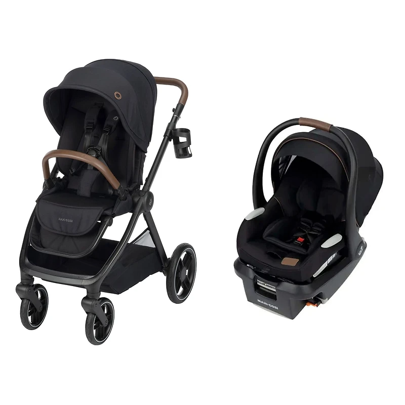 Oxford Stroller + Mico Luxe+ Car Seat - Black