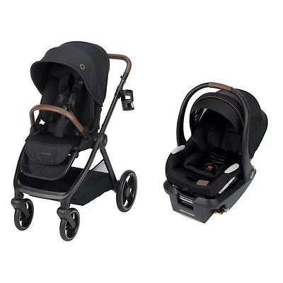 Oxford Stroller + Mico Luxe+ Car Seat - Black
