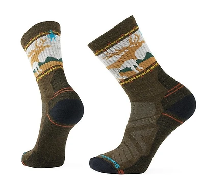 Hike Light Cushion Mountain Moose Crew Socks Military Olive