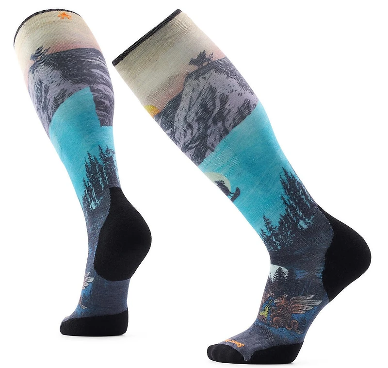 Ski Targeted Cushion Winter Phase Print Otc Socks Purple Dawn