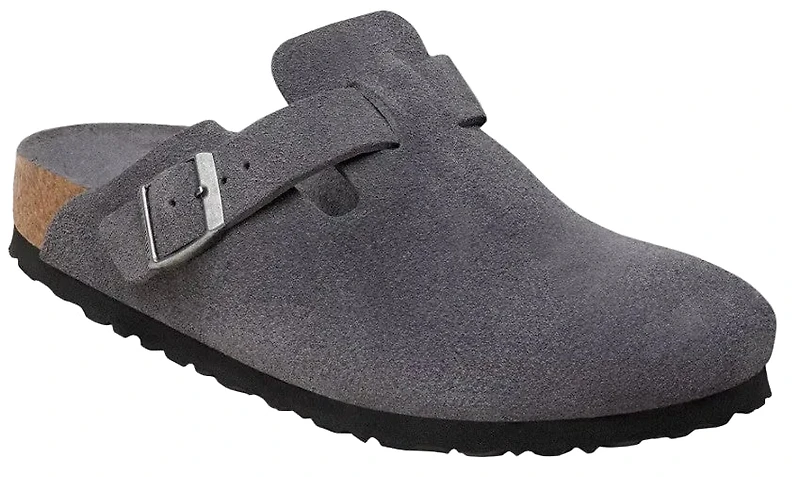 Boston Soft Footbed Suede Tonal Charcoal Narrow Fit