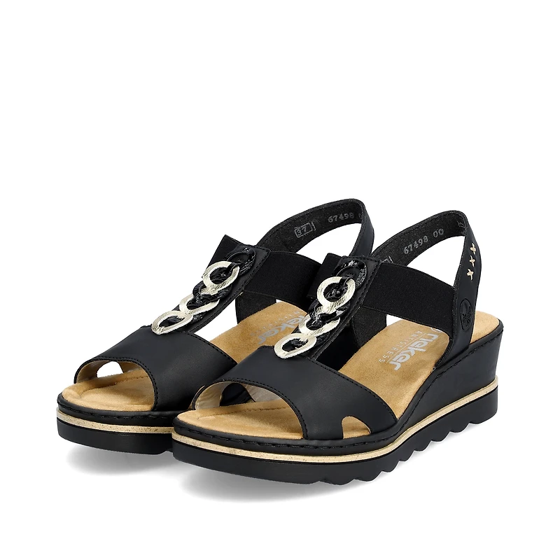 Black Wedge Sandal