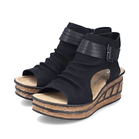 Black Wedge Sandal
