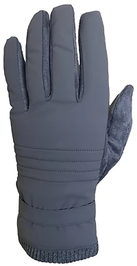 Mens Nylon Back Microsuede Palm Lined Glove Grey
