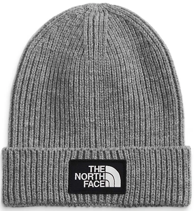 TNF Logo Box Cuffed Beanie TNF Medium Grey Heather